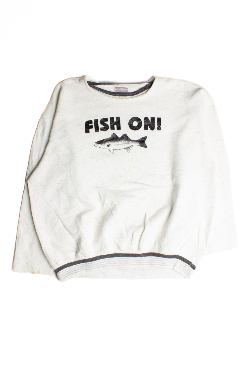 Vintage Fish On Graphic Sweatshirt (1990s) 8671