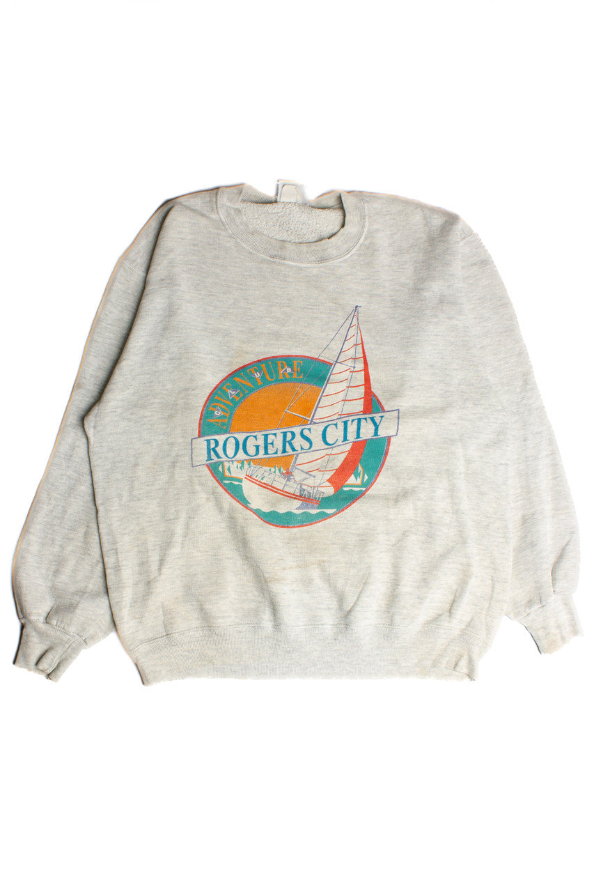 Vintage Rogers City Sailboat Sweatshirt 8679