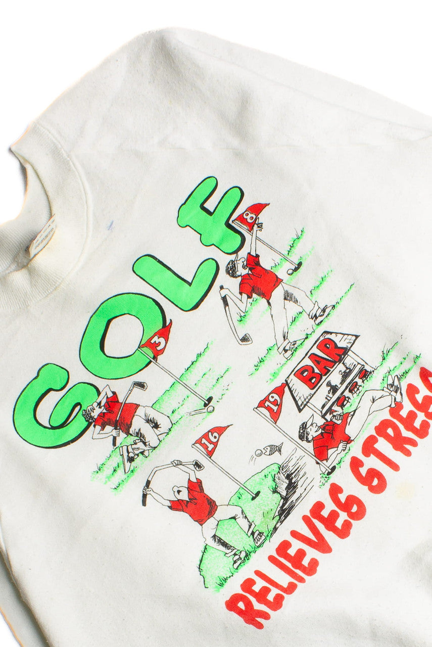 Vintage Golf Relieves Stress Fruit of the Loom Sweatshirt 8683