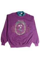 Vintage Turtleneck Poem Floral Sweatshirt (1990s)