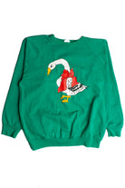 Vintage Green Bow Goose Sweatshirt (1980s) 8739