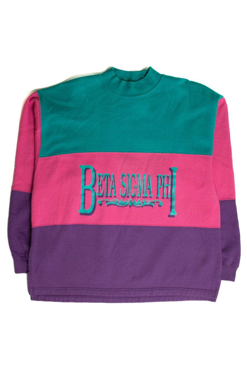 Vintage Beta Sigma Phi Color Block Sweatshirt (sz. X-Large)