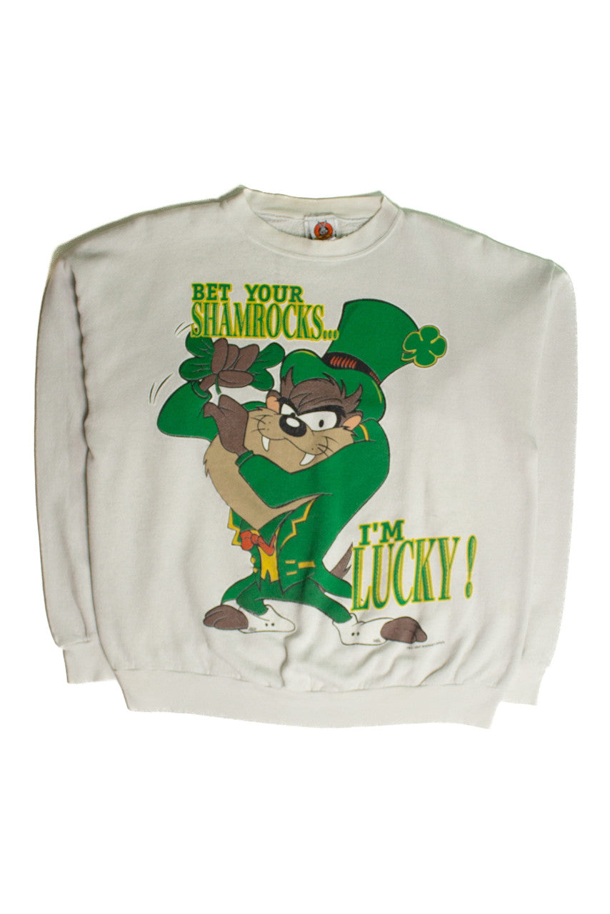 Vintage Taz Bet Your Shamrocks Sweatshirt (1997)