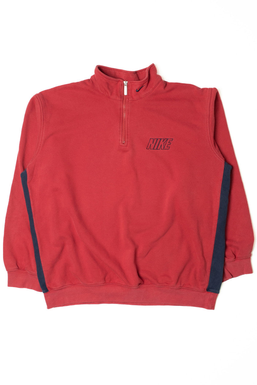 Vintage Nike Red/Navy Quarter Zip Sweatshirt
