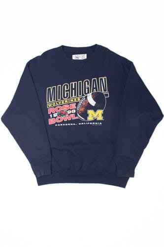 Vintage 1998 Michigan Wolverines Rose Bowl Navy Sweatshirt