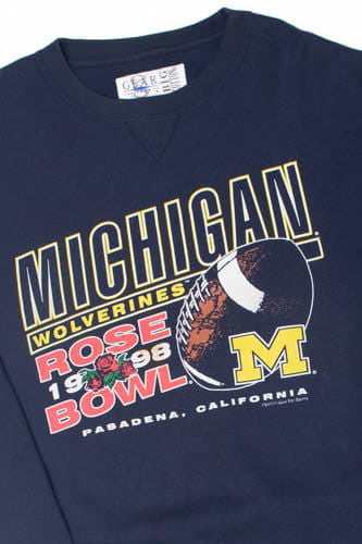 Vintage 1998 Michigan Wolverines Rose Bowl Navy Sweatshirt