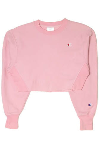 Vintage Champion Reverse Weave Raw Hem Cropped Sweatshirt