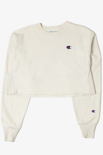 Vintage Champion Reverse Weave Raw Hem Cropped Sweatshirt 8961