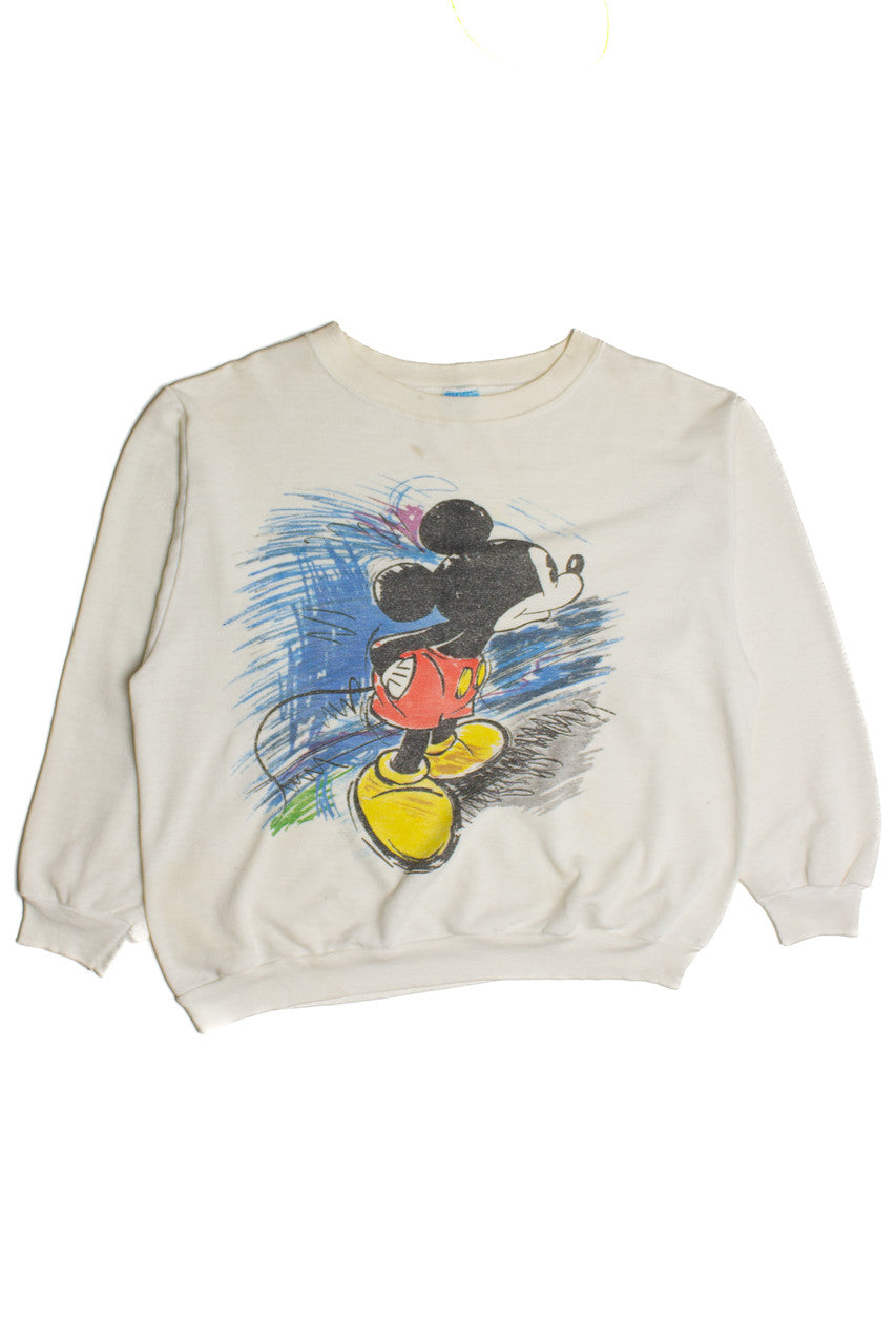Vintage Disney Mickey Mouse Scribble Sweatshirt (1980s) 8999