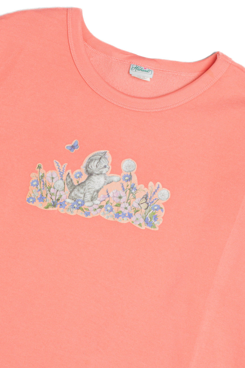 Kitten in Flowers Sweatshirt 9174