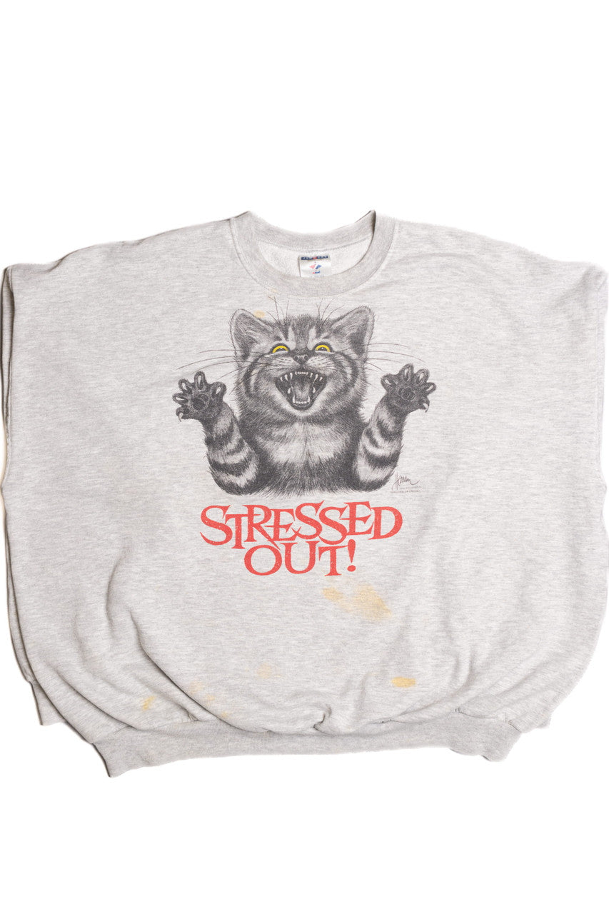 Stressed Out Monster Cat Sweatshirt 9270