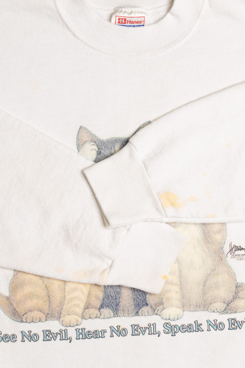 See Hear Speak No Evil Kitten Sweatshirt 9286