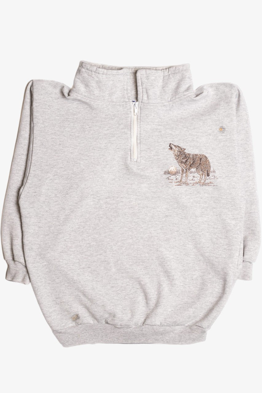 Partial Zip Wolf Sweatshirt 9288