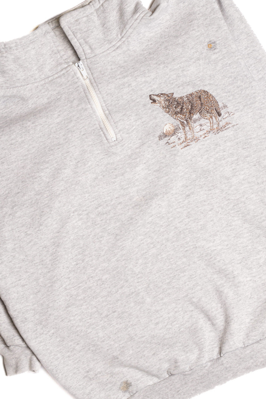Partial Zip Wolf Sweatshirt 9288