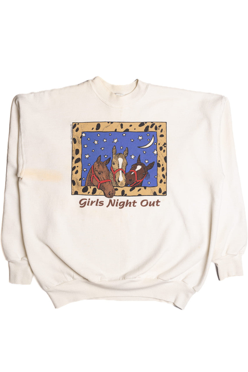 Girls Night Out Horses Sweatshirt 9294