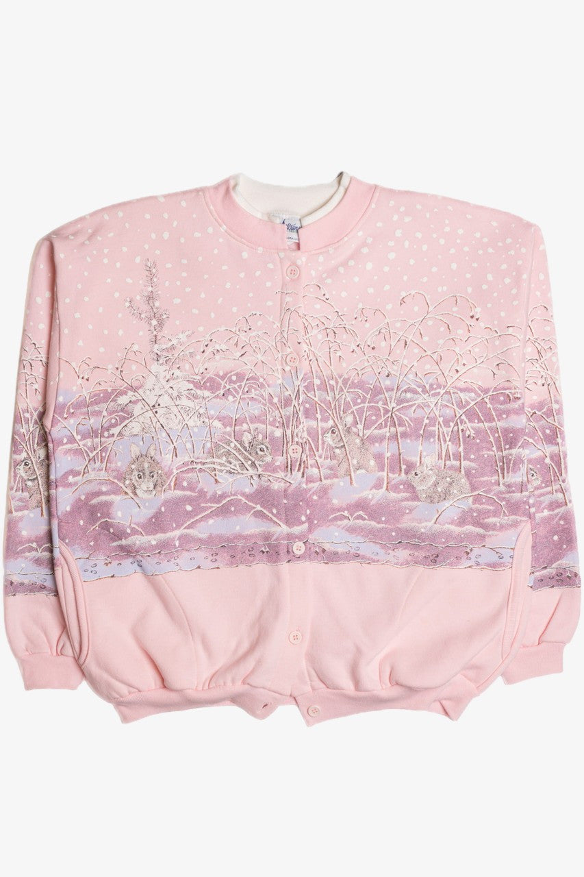 Bunnehs in the Snow Button Up Sweatshirt 9356