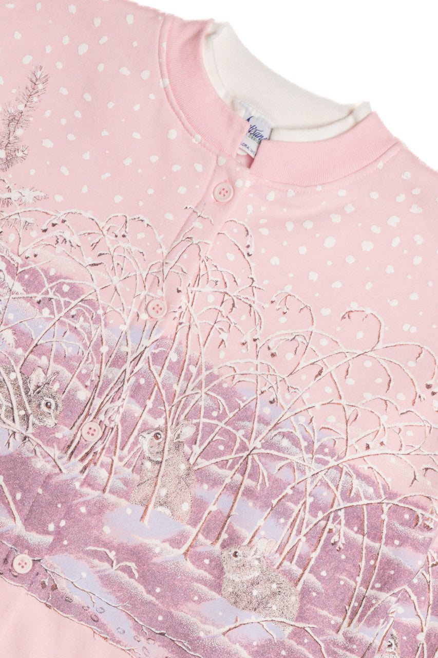 Bunnehs in the Snow Button Up Sweatshirt 9356