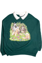 Puppies and Kittens Playing in Flowers Sweatshirt 9358