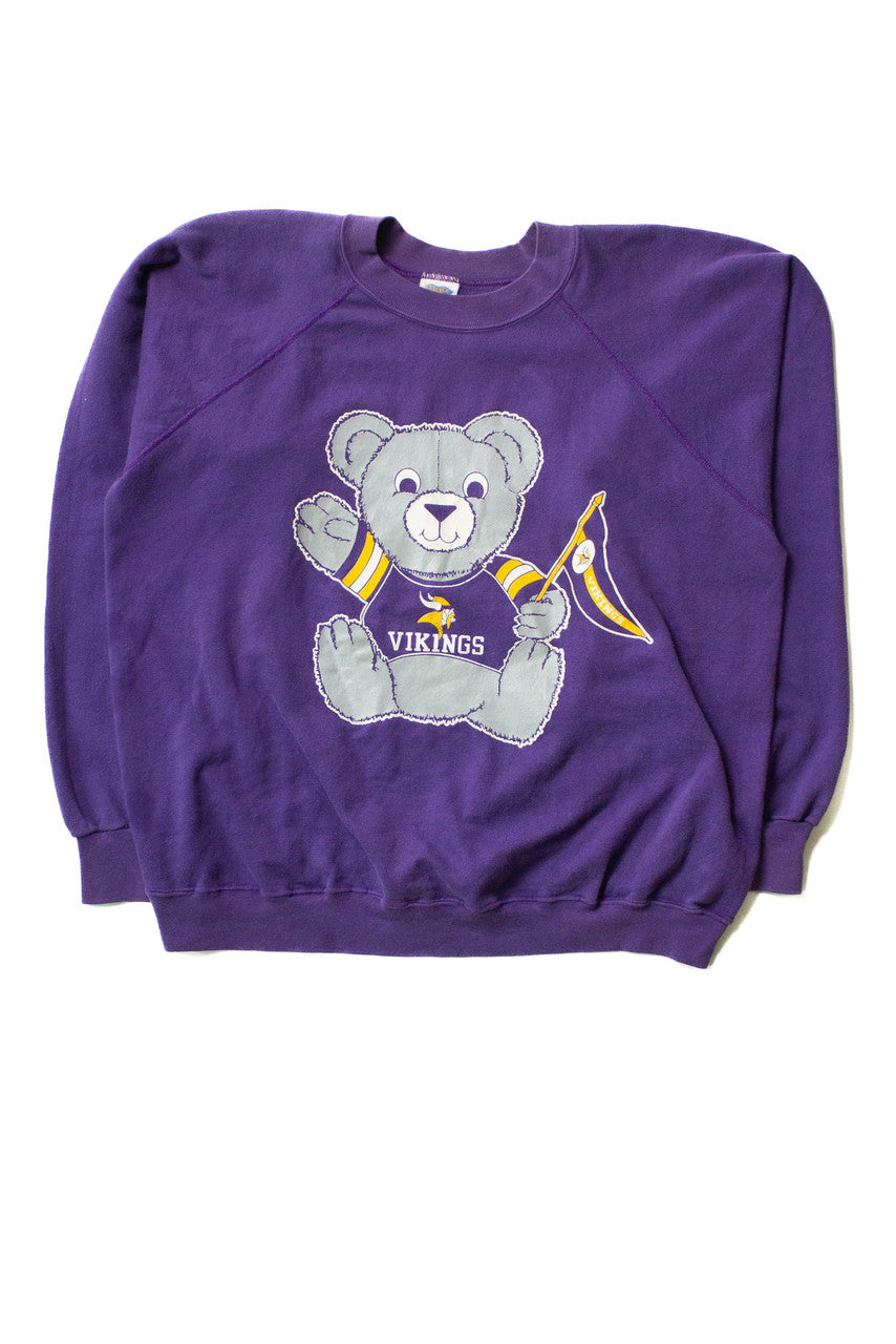 Vintage Minnesota Vikings Teddy Bear Sweatshirt (1980s)