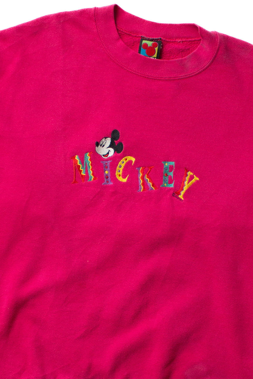 Vintage Fuchsia Mickey Sweatshirt (1990s)