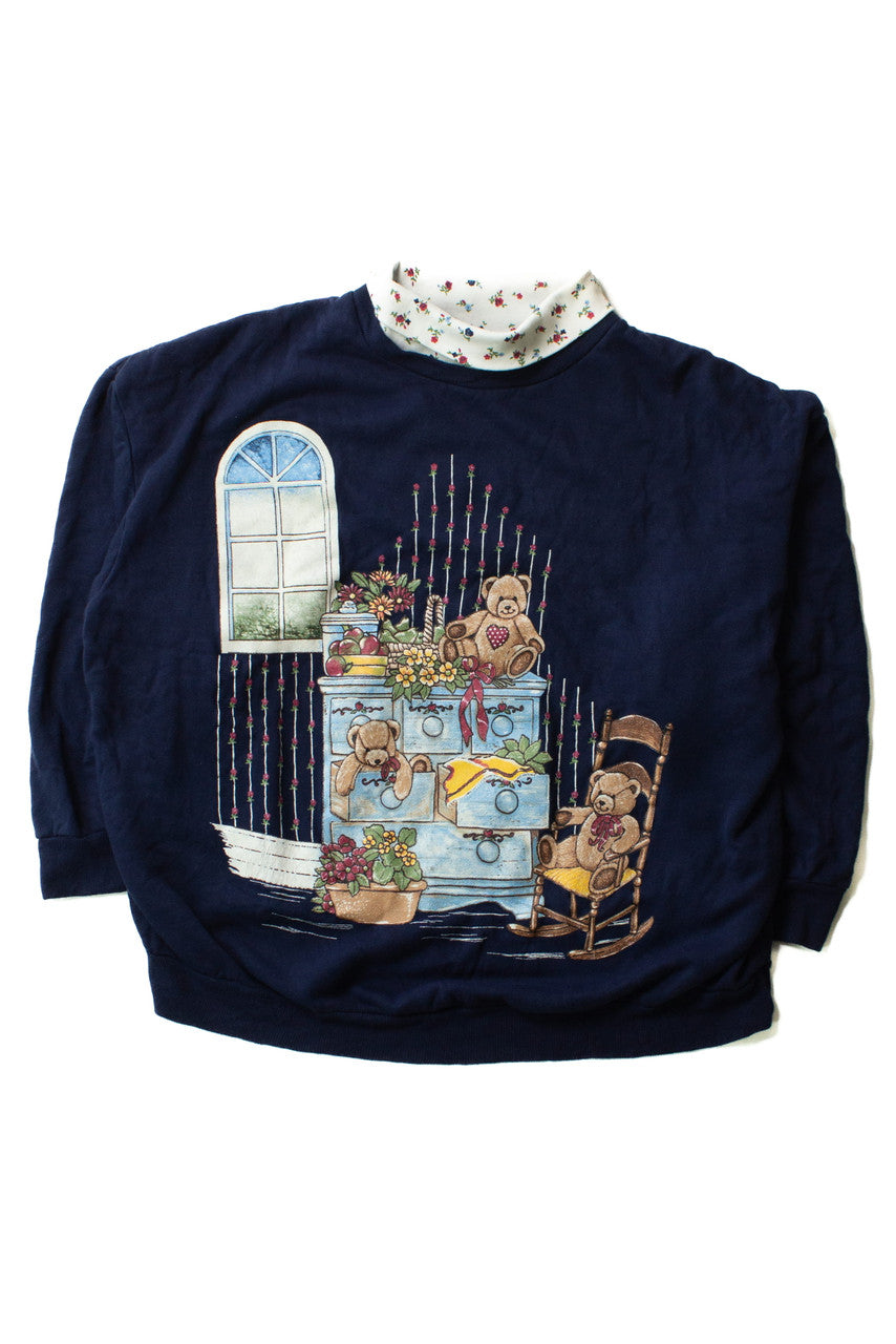 Vintage Teddy Bears Turtleneck Sweatshirt (1990s)