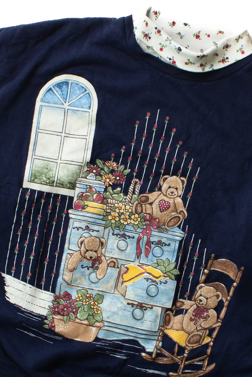Vintage Teddy Bears Turtleneck Sweatshirt (1990s)