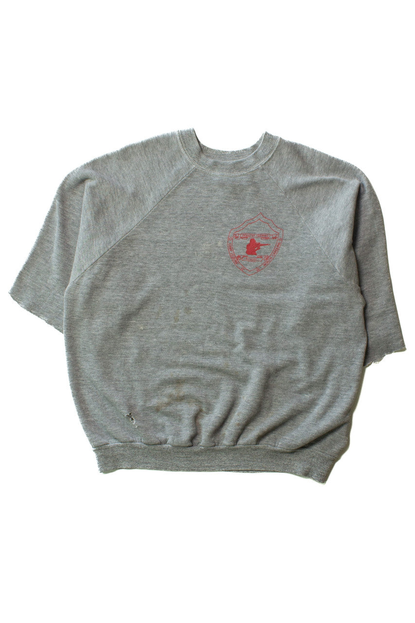 Vintage Distressed Infantry Training Cutoff Sweatshirt (1980s)