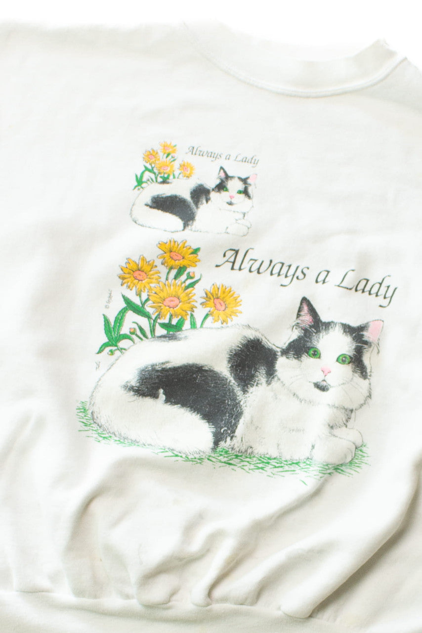 Vintage Always A Lady Cat Sweatshirt (1990s)