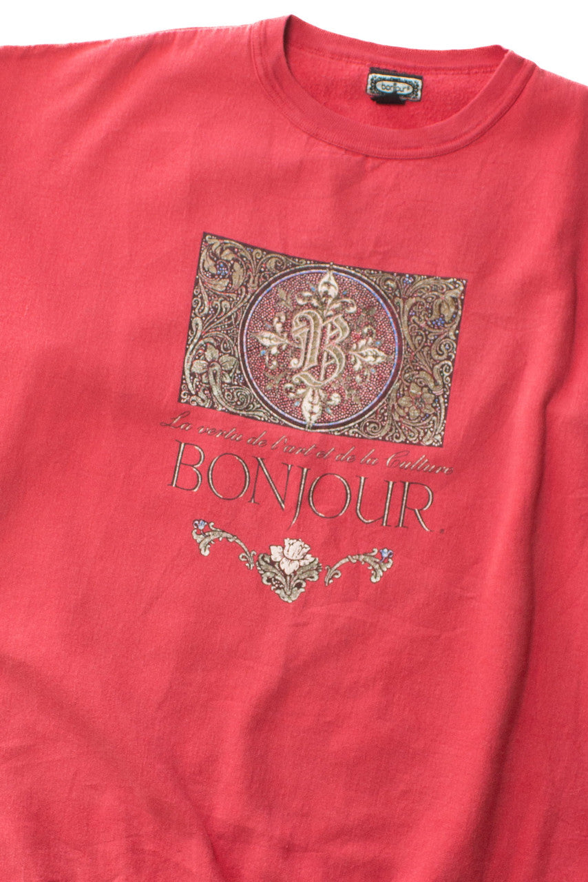Vintage Oversized Bonjour Sweatshirt (1990s)
