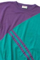 Vintage Purple & Teal Short Sleeve Sweatshirt (1980s)