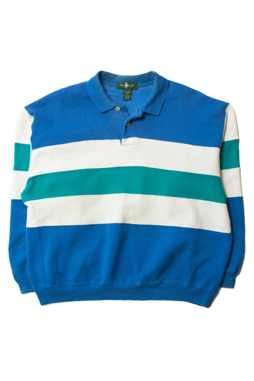 Vintage Hunt Club Striped Polo Sweatshirt (1990s)