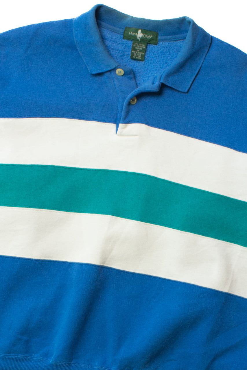 Vintage Hunt Club Striped Polo Sweatshirt (1990s)