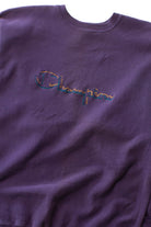 Vintage Purple Embroidered Champion Sweatshirt (1990s)