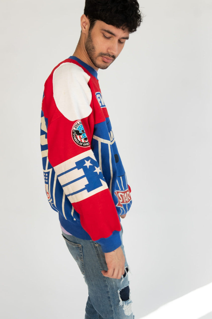 Vintage New York Giants Starter All Over Print Sweatshirt (1990s)