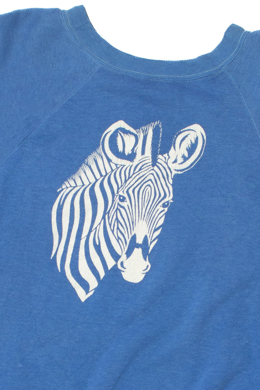 Vintage Zebra Short Sleeve Sweatshirt (1980s)