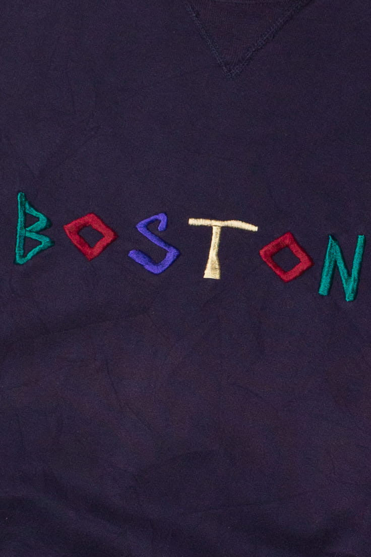 Vintage Embroidered Boston Sweatshirt