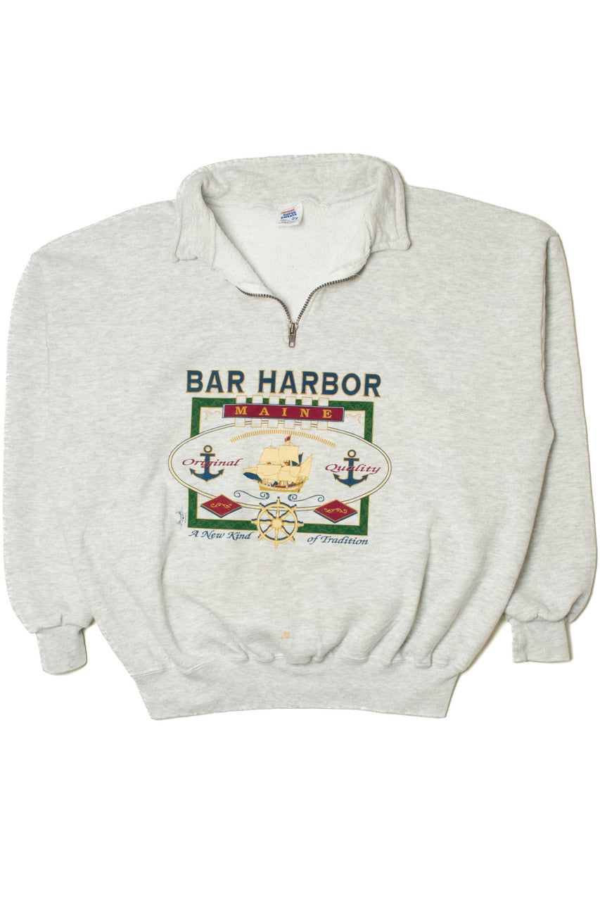 Vintage "Bar Harbor Maine" Quarter Zip Sweatshirt