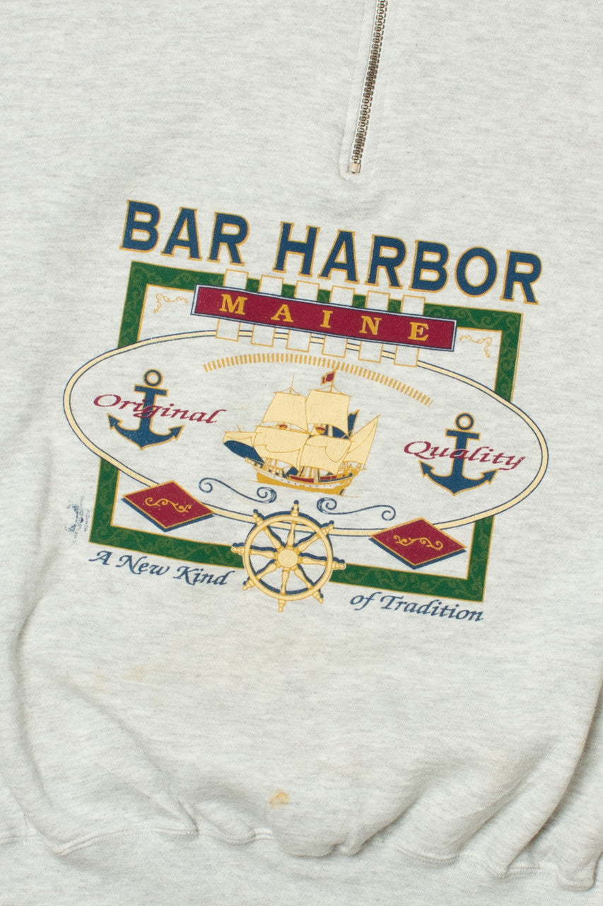 Vintage "Bar Harbor Maine" Quarter Zip Sweatshirt