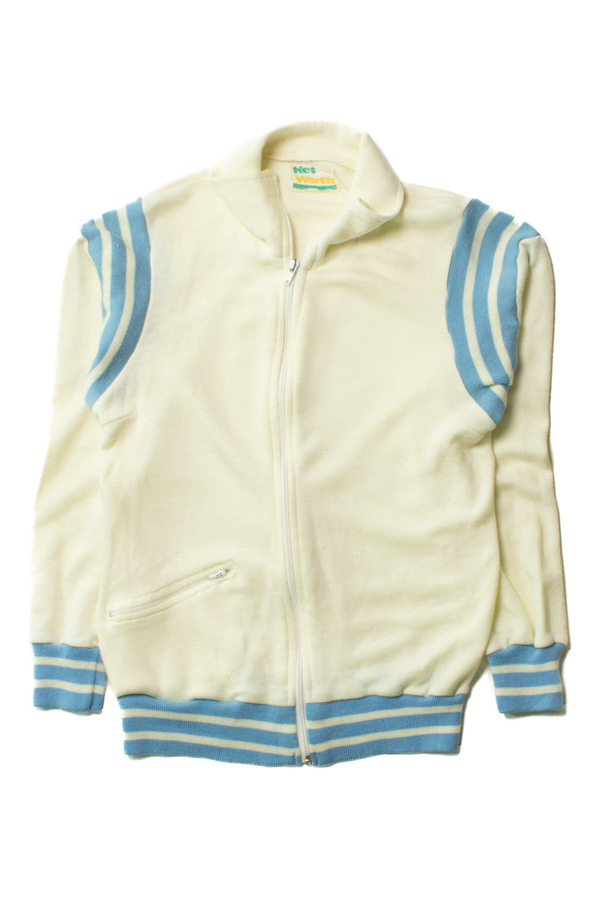 Vintage White & Blue Track Jacket (1980s)
