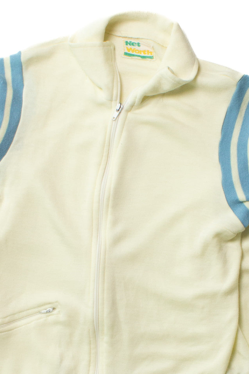 Vintage White & Blue Track Jacket (1980s)