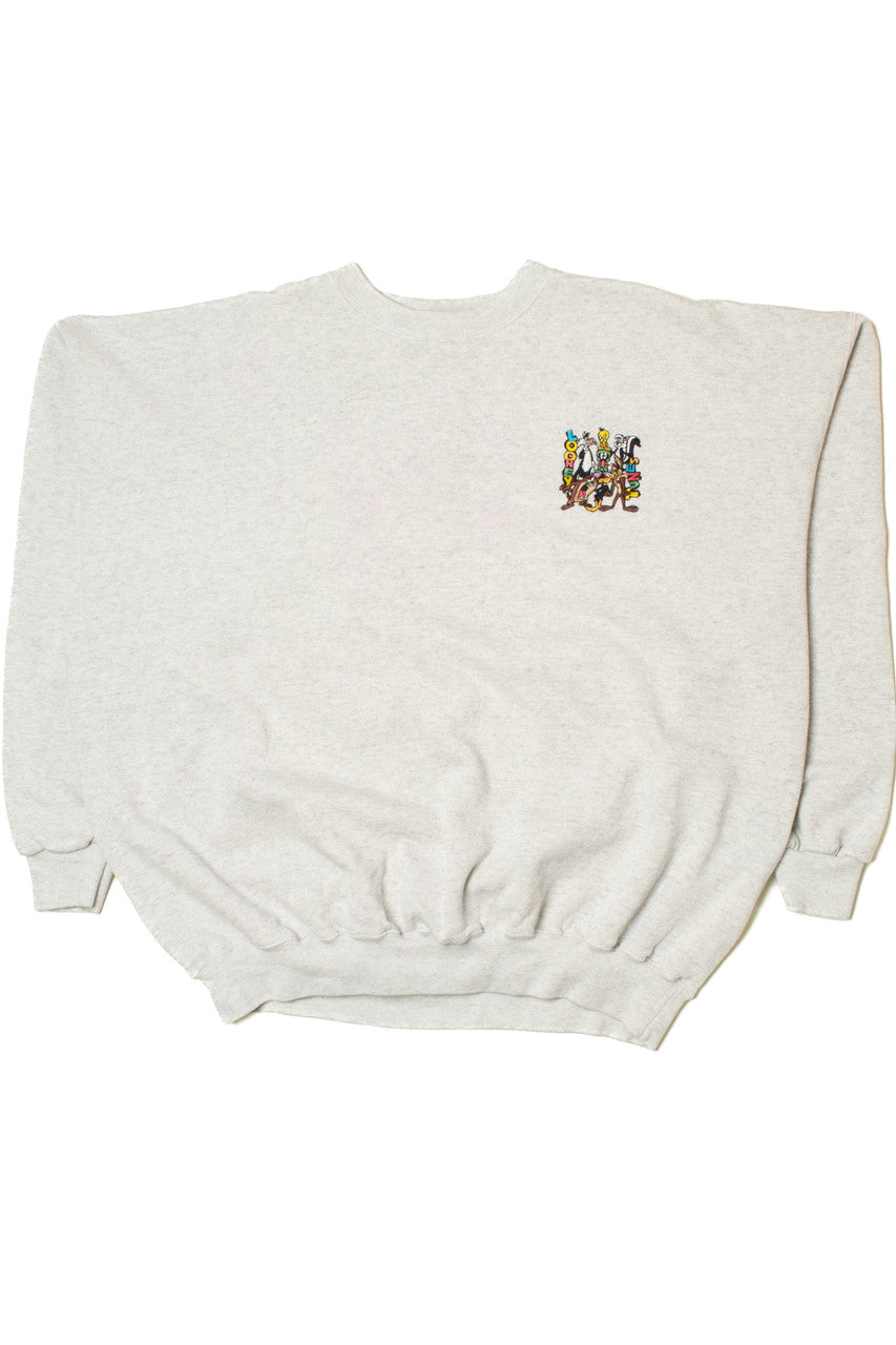 Vintage 1996 Looney Tunes Embroidered Front Printed Back Sweatshirt