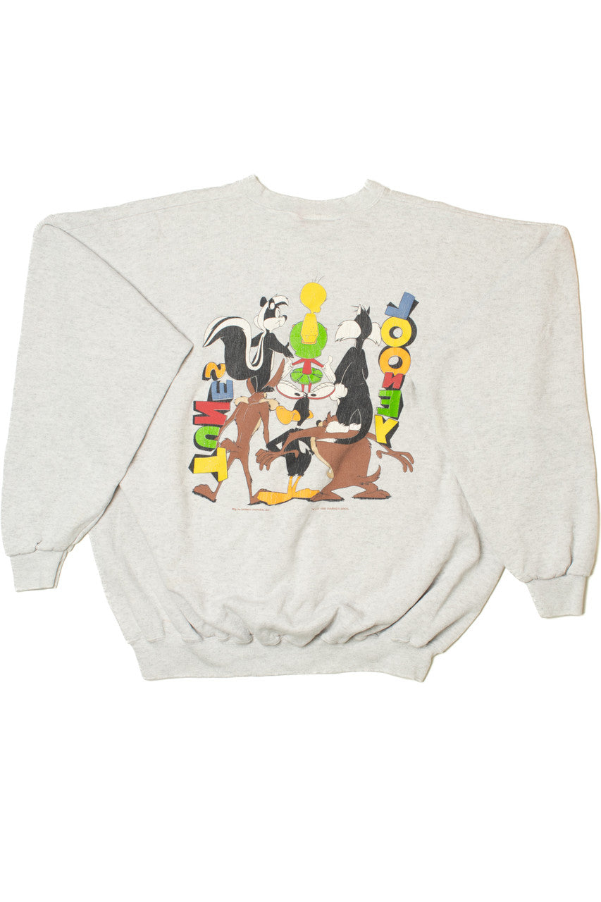 Vintage 1996 Looney Tunes Embroidered Front Printed Back Sweatshirt
