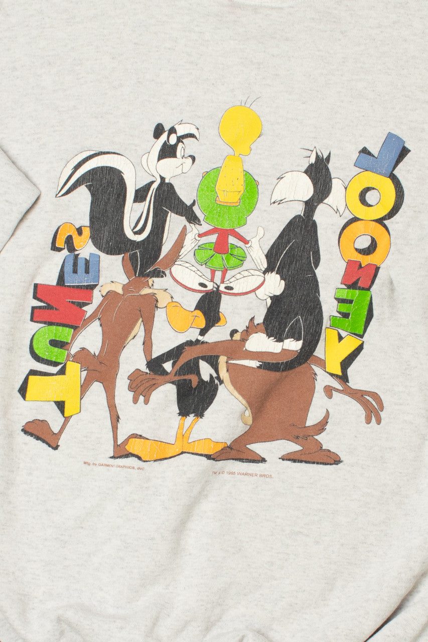 Vintage 1996 Looney Tunes Embroidered Front Printed Back Sweatshirt