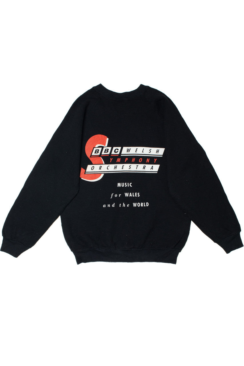 Vintage "BBC Welsh Symphony Orchestra" Conductor Front/Back Print Sweatshirt