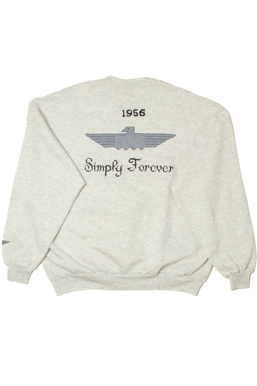 Vintage "Timeless 56 Ford" Classic Car Hand Embroidered Sweatshirt