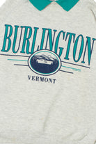 Vintage "Burlington Vermont" Sweatshirt With Built In Collar