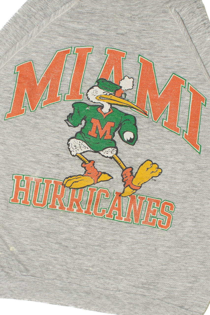 Vintage Miami Hurricanes Ibis Mascot Thin Sweatshirt 9770