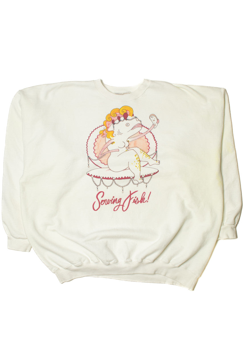 Vintage "Serving Fish!" Sweatshirt