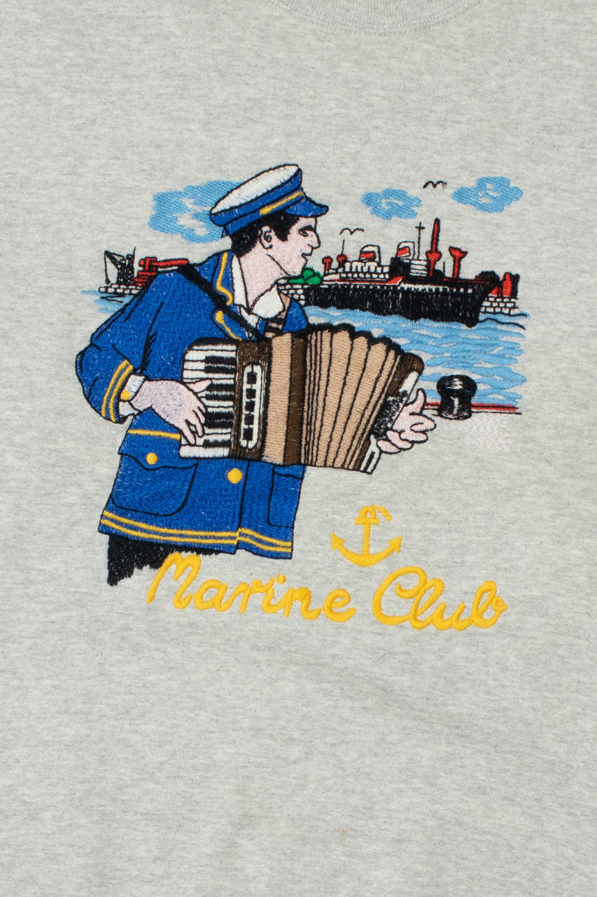 Vintage "Marine Club" Sailor Embroidered Graphic Sweatshirt