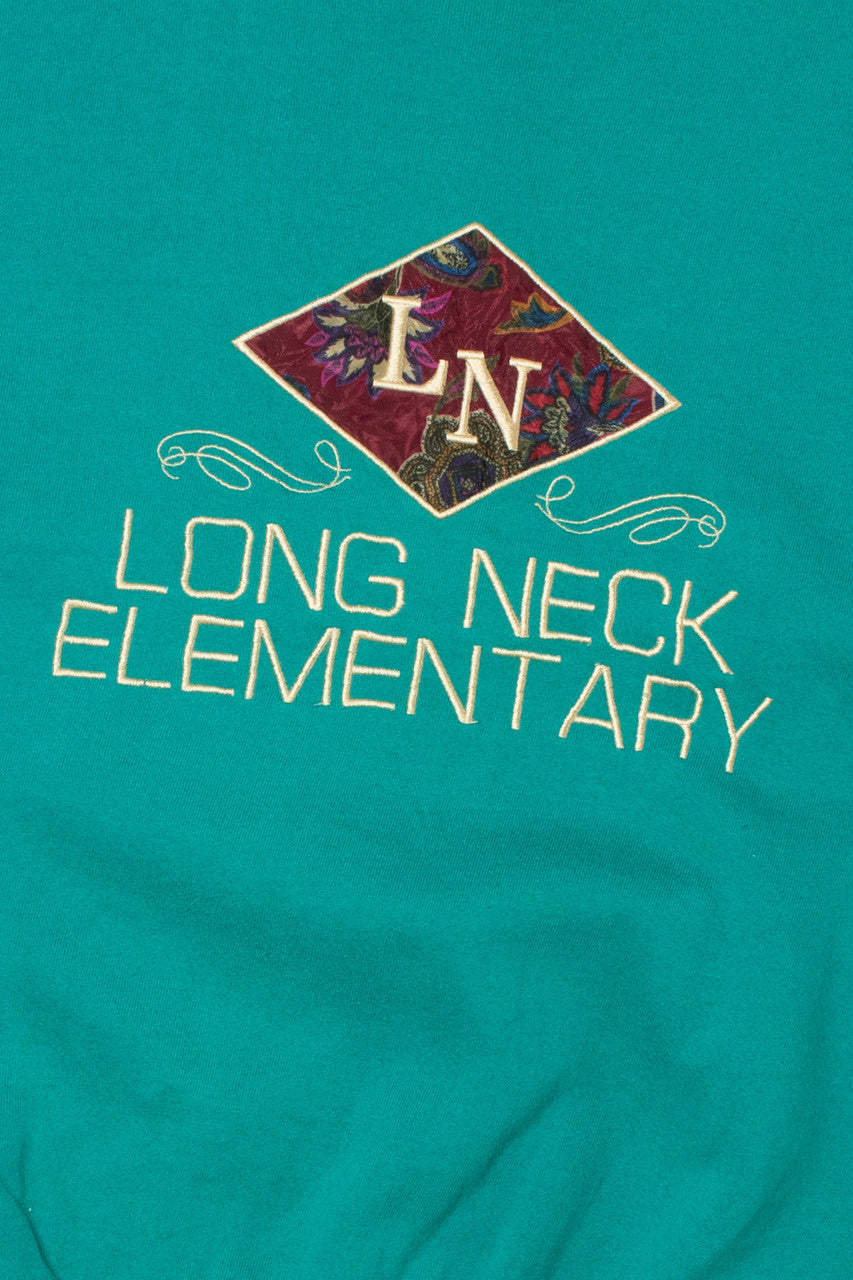 Vintage "Long Neck Elementary" Paisley Patch Sweatshirt